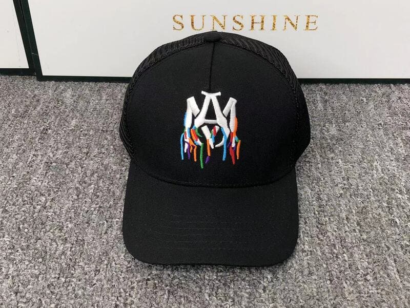 Gorra Amiri Trucker AM Paint Drip Logo Negro