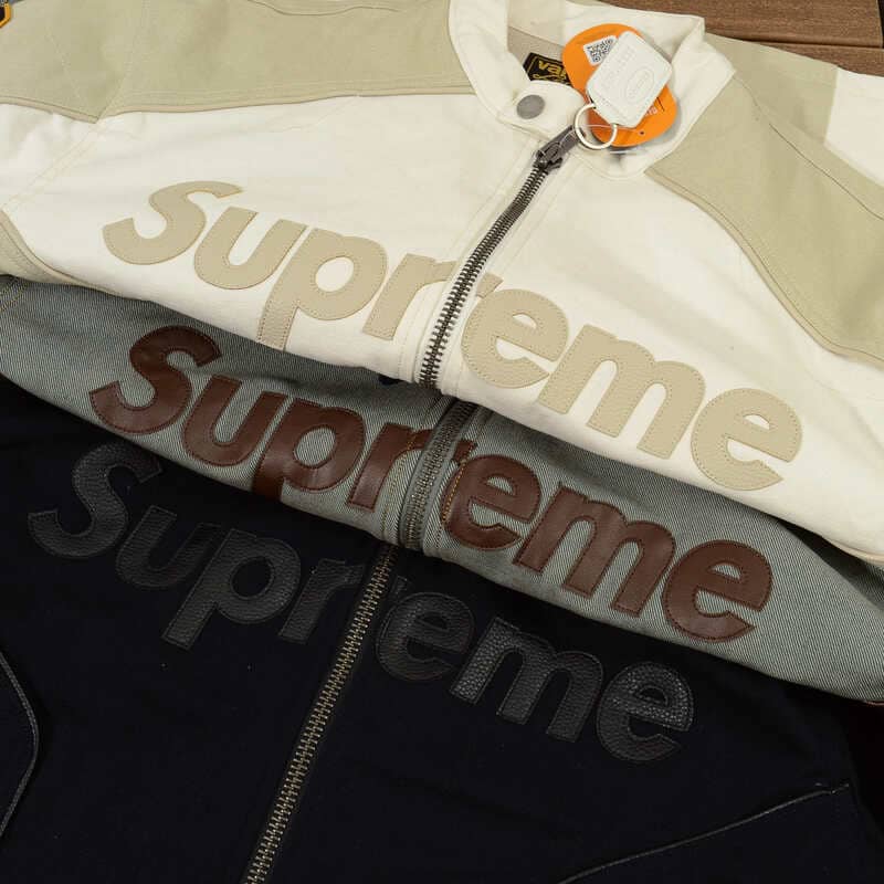 Chamarra Supreme x Vanson Leathers Cordura White Cream