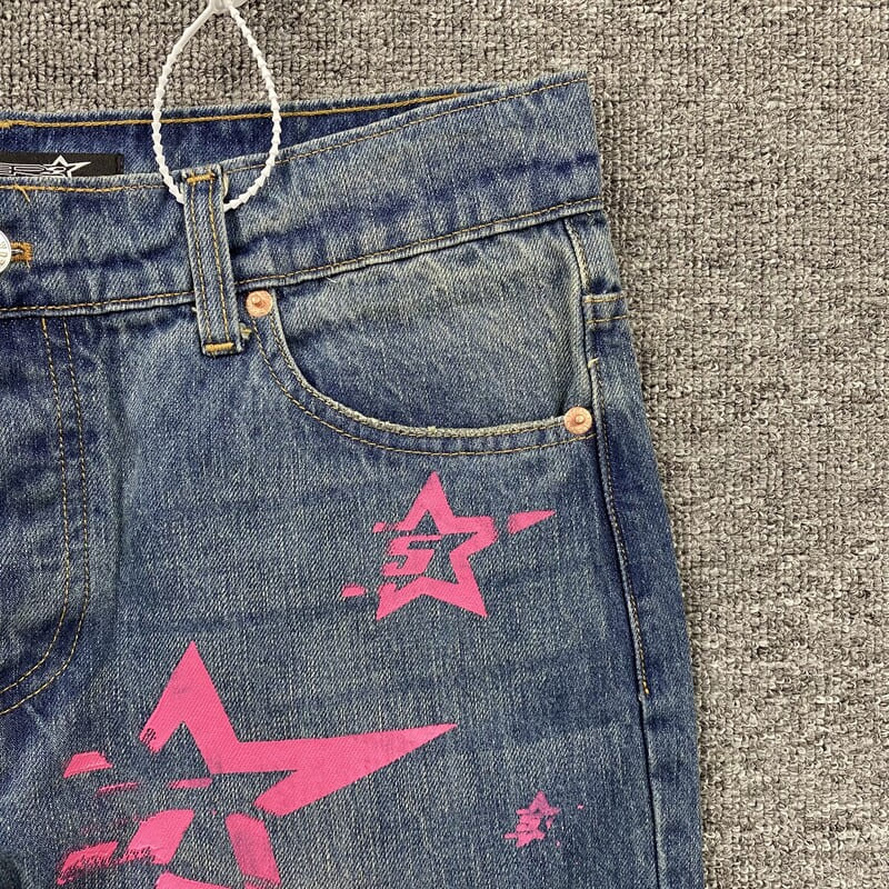 Pantalón Jeans Sp5der Pink Stars