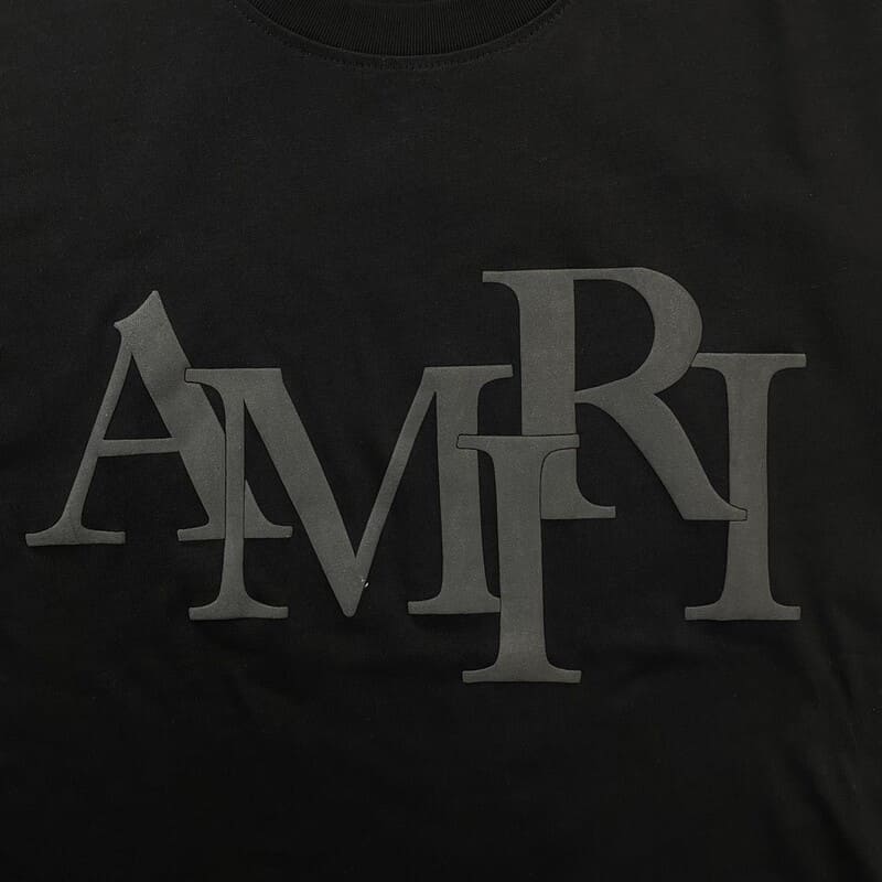 Playera Amiri Staggered Logo Negro