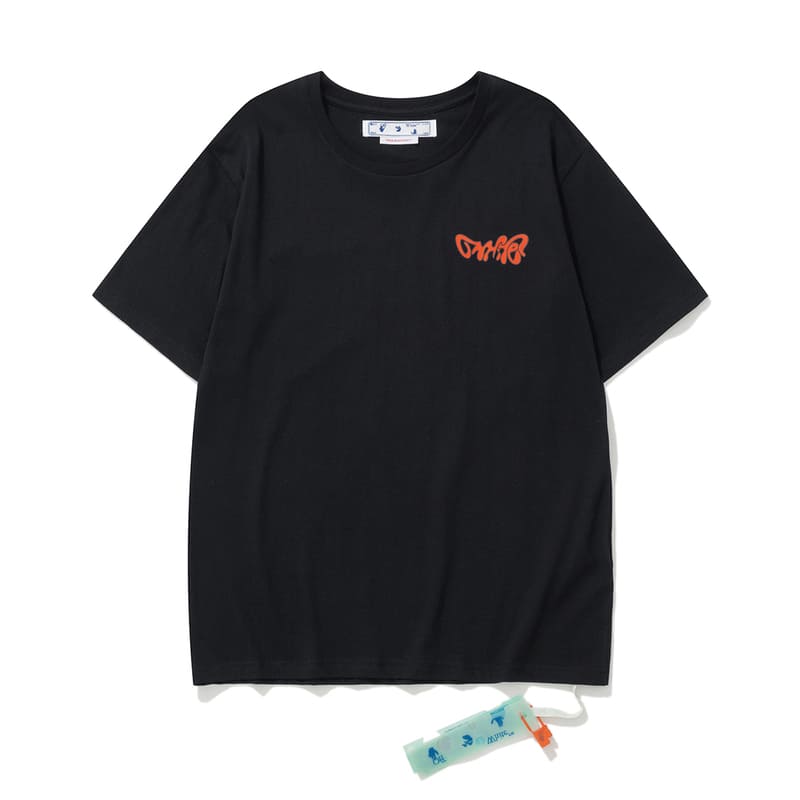 Playera Off-White Cross Graffiti Black