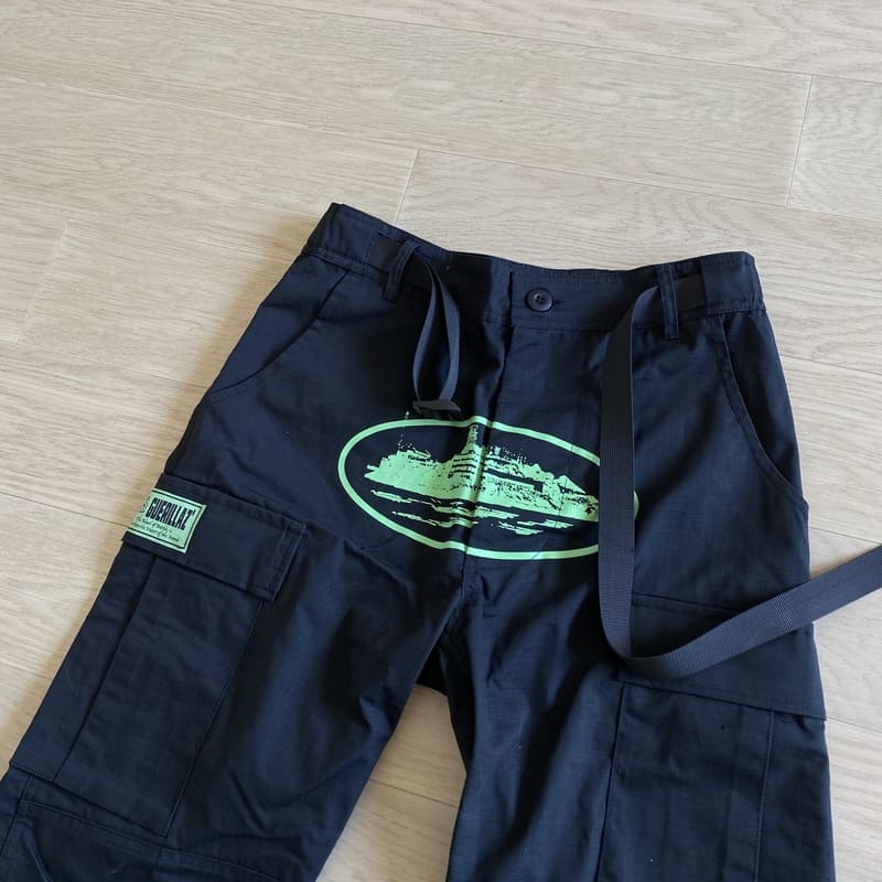 Pantalón Corteiz Cargo Preta y Verde
