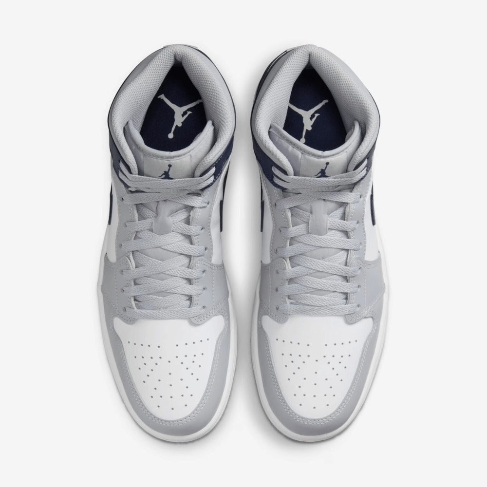 Tenis Jordan 1 Mid Wolf Grey Midnight Navy
