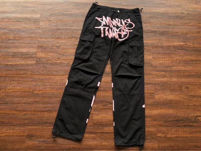 Pantalón Minus Two Cargo Negro/Rosa