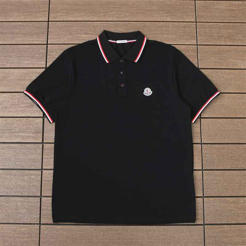 Playera Moncler Rib Polo Preta