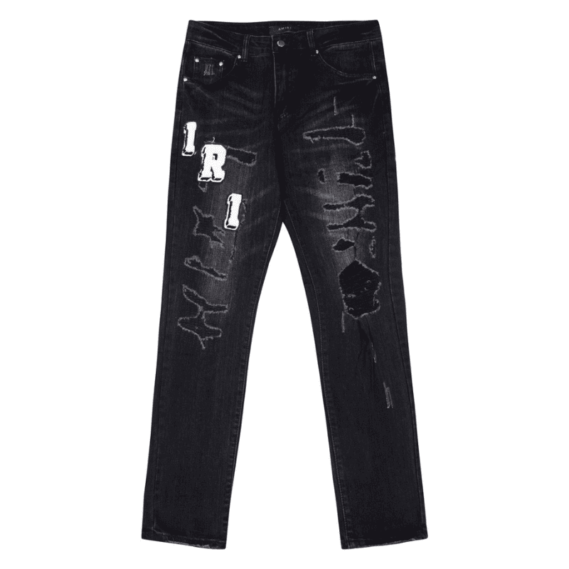 Pantalón Amiri Distressed Varsity Logo Jeans