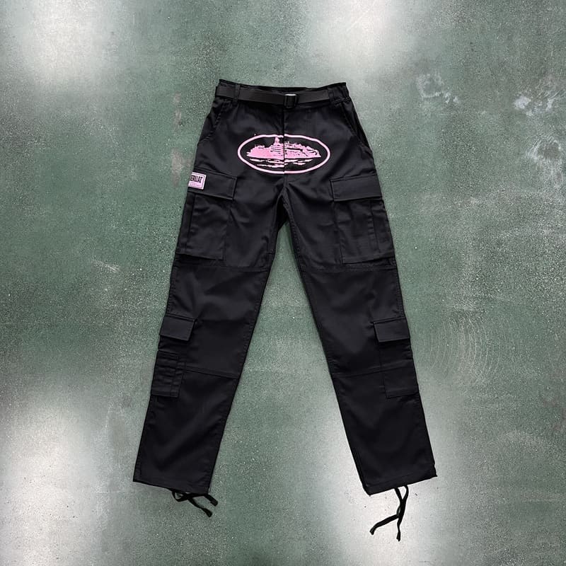 Pantalón Corteiz Cargo Preta y Rosa
