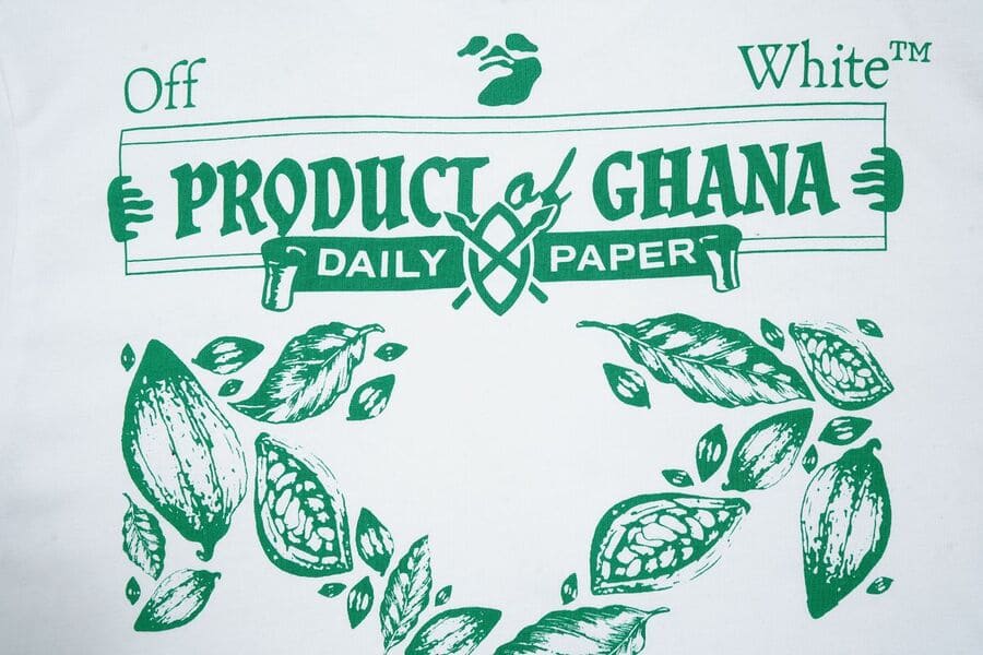 Playera Off-White x Daily Paper x Surf Ghana White