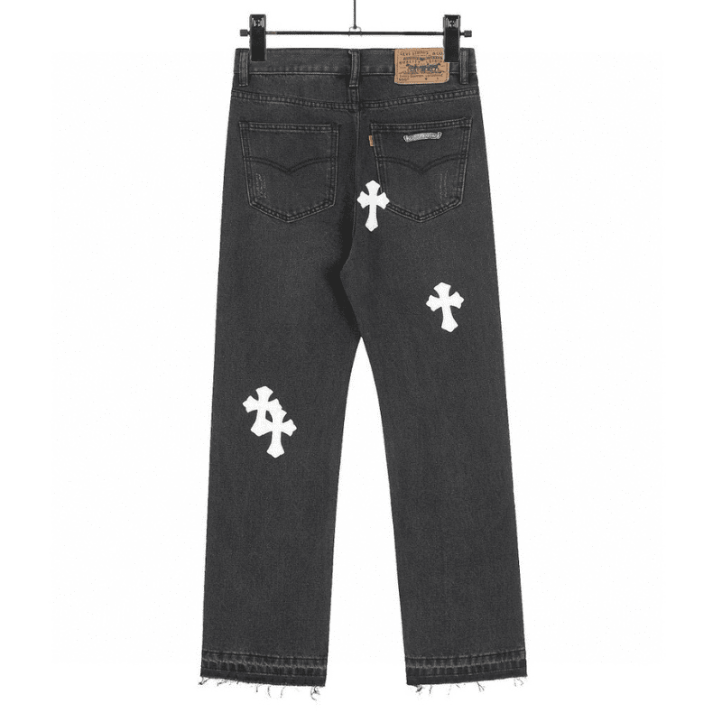 Pantalón Chrome Hearts Jeans Cross Patches Black White