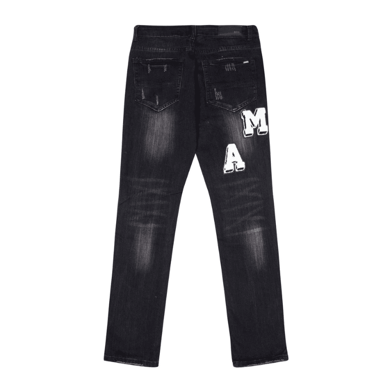 Pantalón Amiri Distressed Varsity Logo Jeans