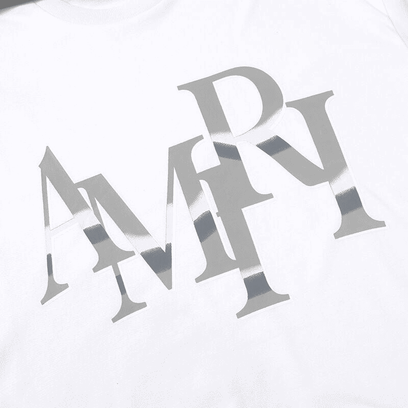 Playera Amiri Staggered Chrome Blanca