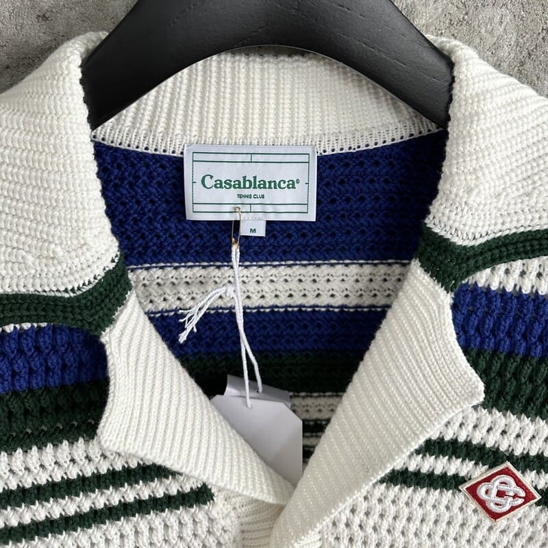 Conjunto Casablanca Crochê Blanco y Azul
