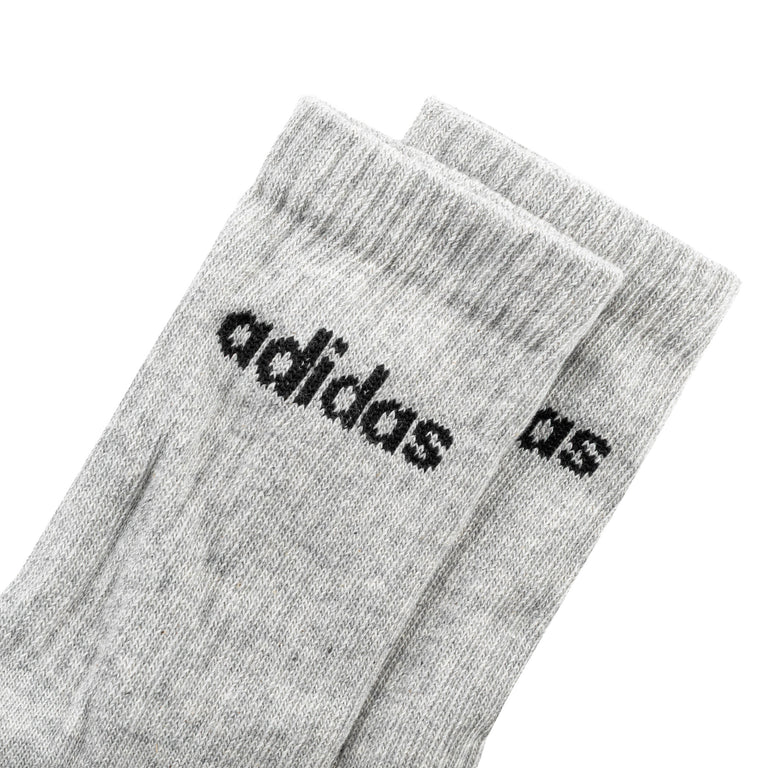 Calcetines Adidas Cushioned Linear Crew Socks 6 Pares Blanco, Negro y Gris
