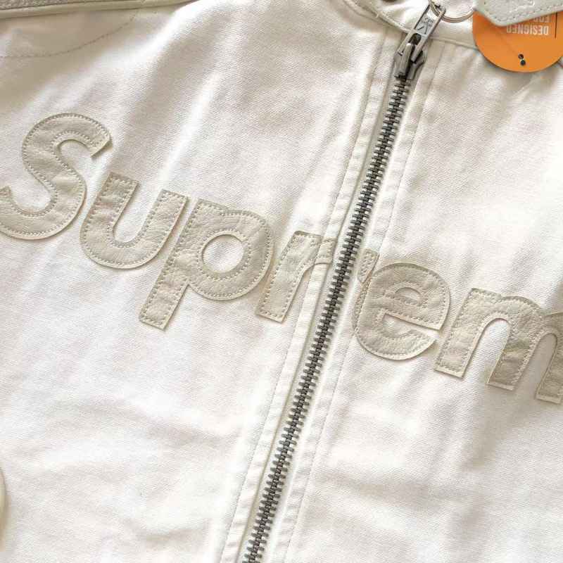 Chamarra Supreme x Vanson Leathers Cordura White Cream
