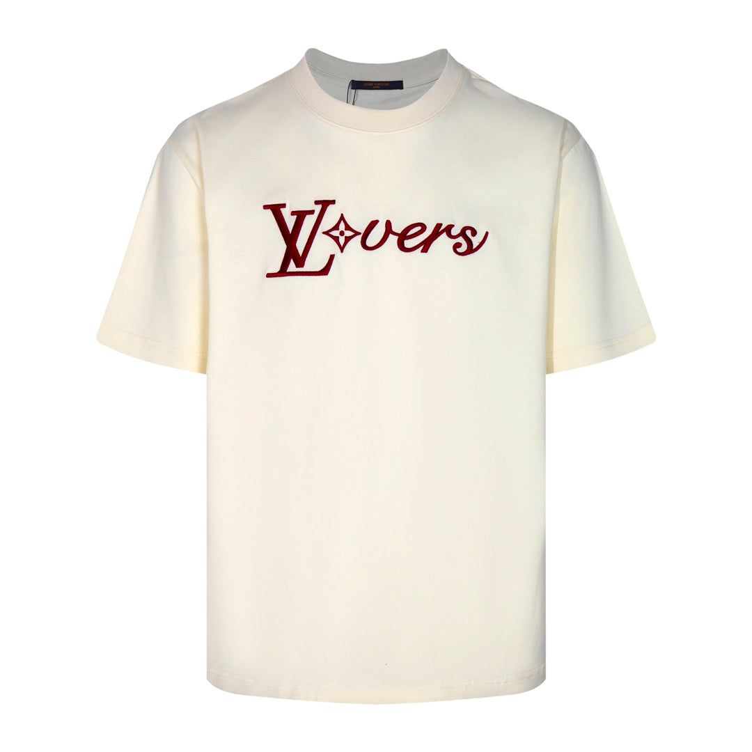 Playera Louis Vuitton Cream LV Lovers