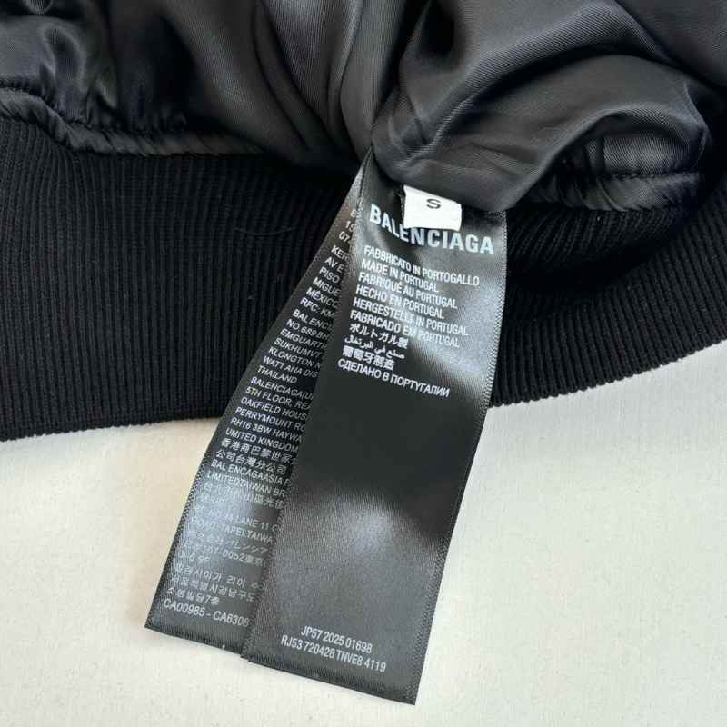 Chamarra Balenciaga Basketball Bomber Leather Black
