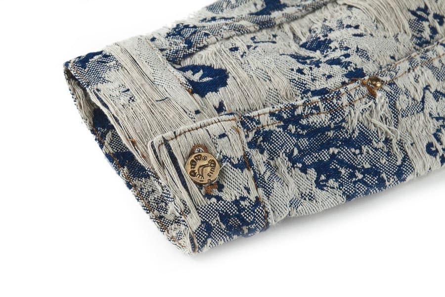 Chamarra Louis Vuitton Distressed Floral Denim