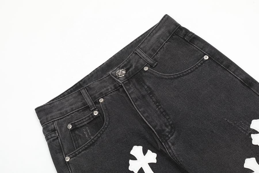 Pantalón Chrome Hearts Jeans Cross Patches Black White