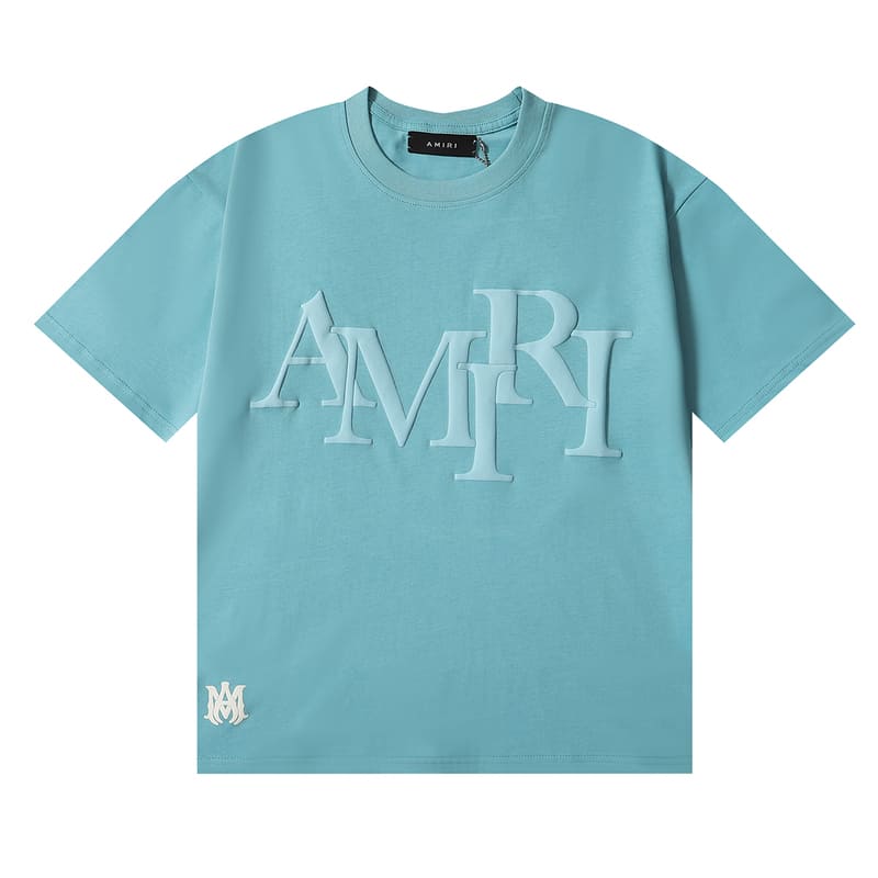 Playera Amiri Staggered Logo Azul