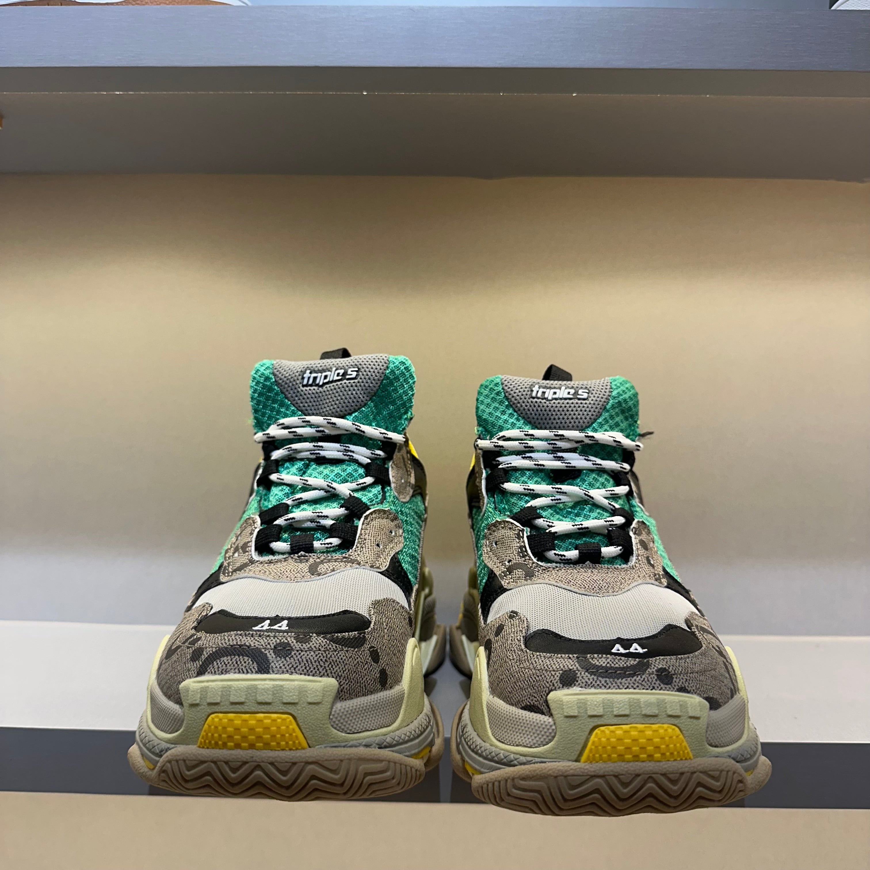 Gucci X Balenciaga The Hacker Project Triple S Beige Green Yellow