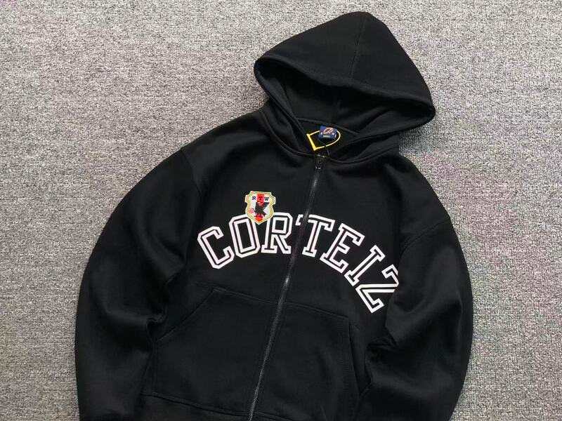 Chamarra Corteiz Arch Shield Zip Black