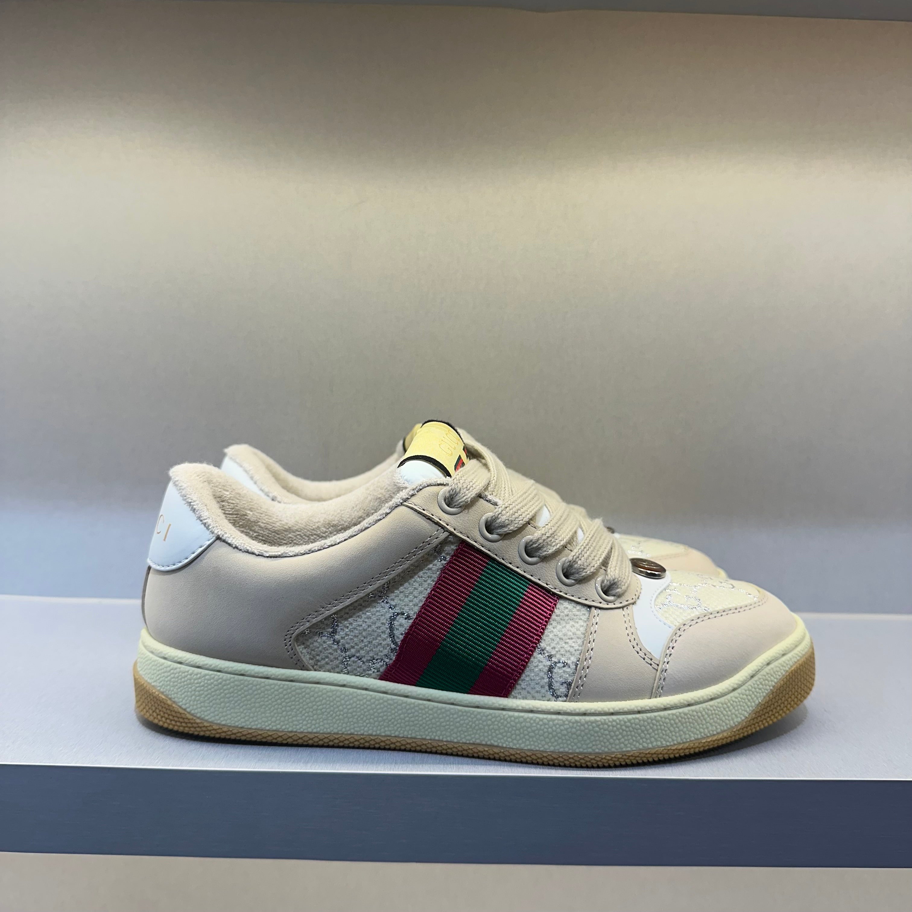 Gucci Screener Cream Leather
