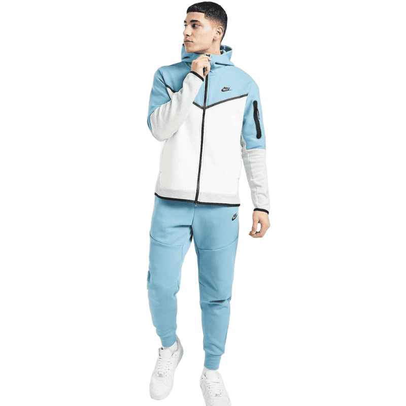 Conjunto Nike Tech Fleece Azul y Gris