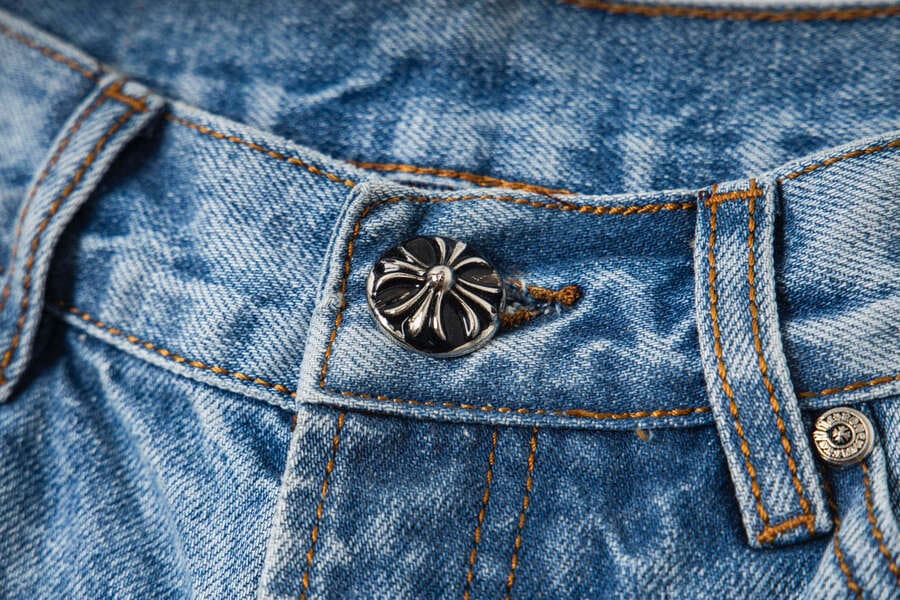 Pantalón Jeans Chrome Hearts Patches Cross Pink