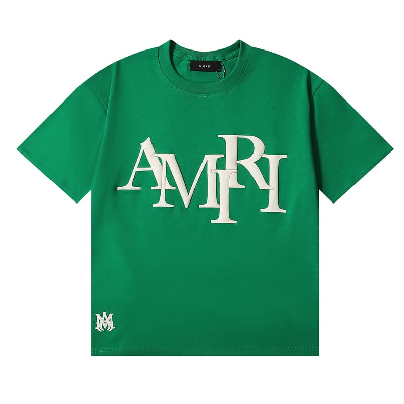 Playera Amiri Staggered Logo Verde
