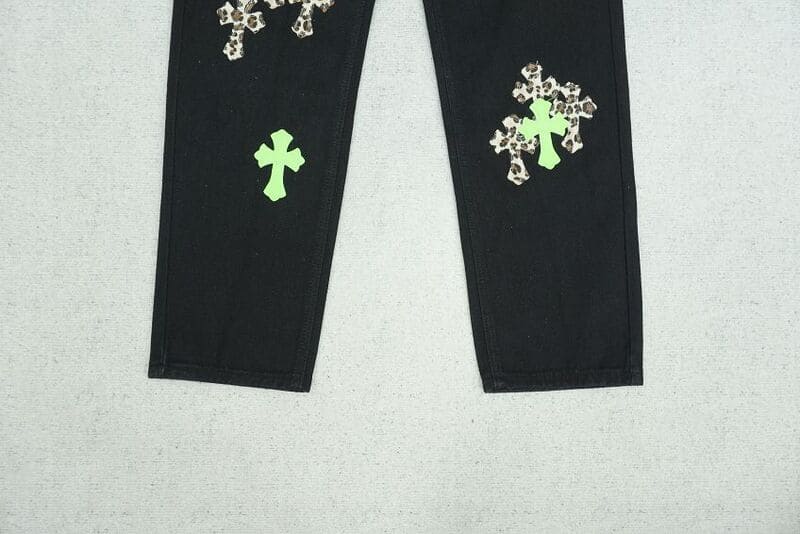 Pantalón Jeans Chrome Hearts Green & Leopard Cross