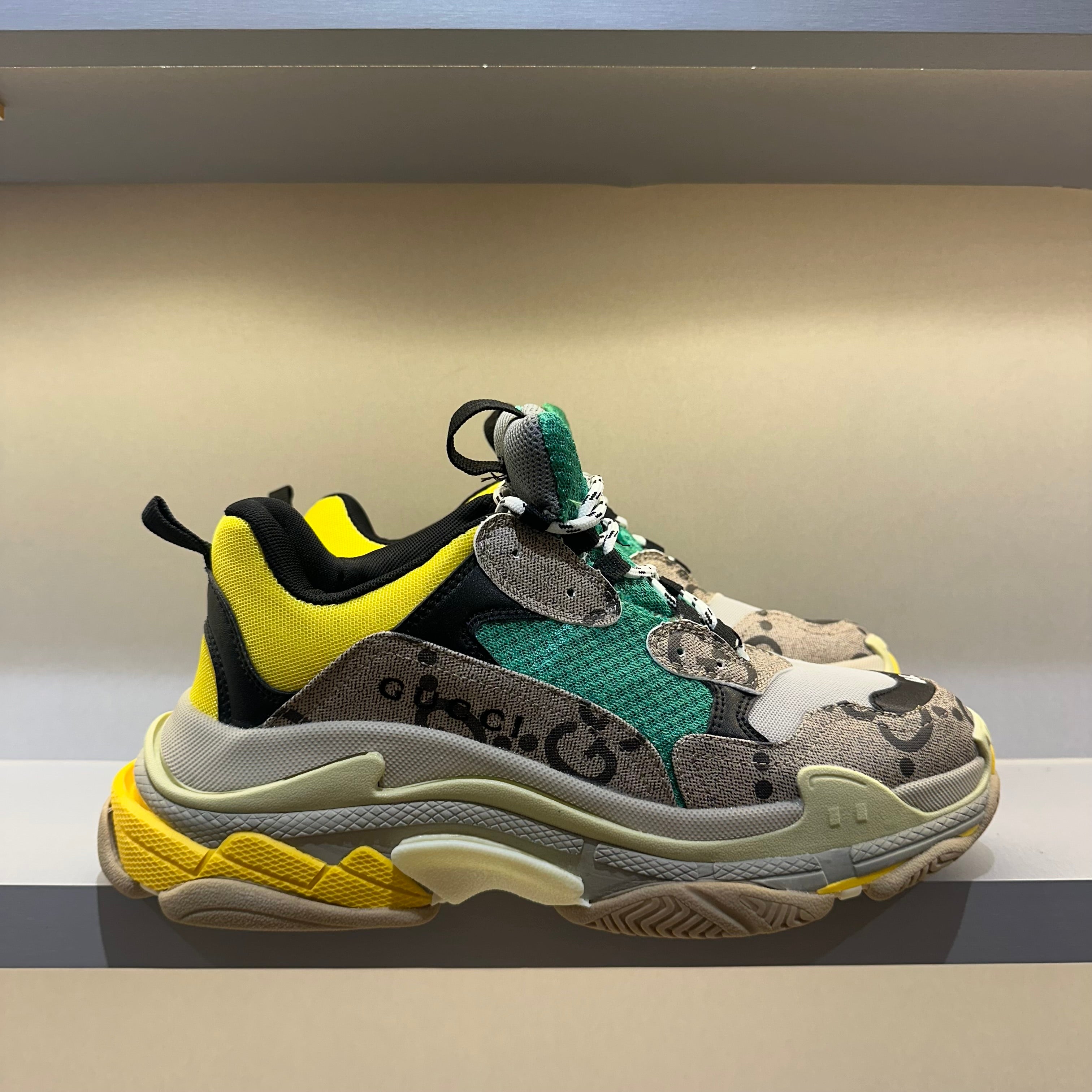 Gucci X Balenciaga The Hacker Project Triple S Beige Green Yellow