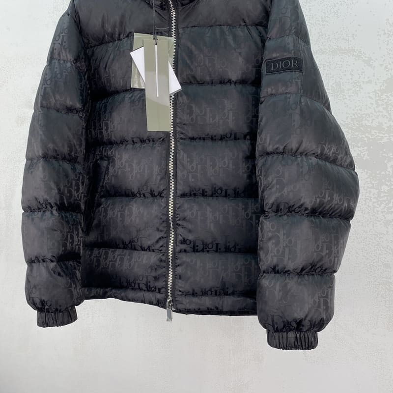 Chamarra Puffer Dior Oblique Negro