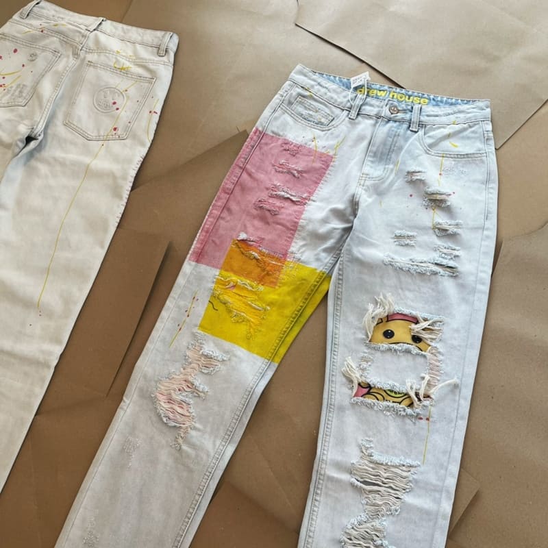 Pantalón Jeans Drew House Distressed Bear