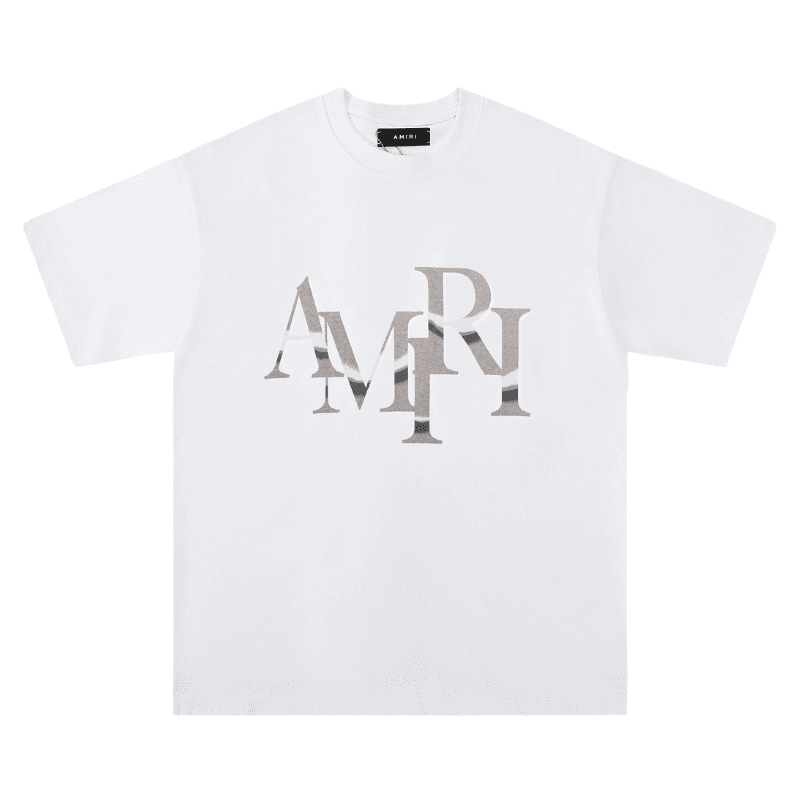 Playera Amiri Staggered Chrome Blanca