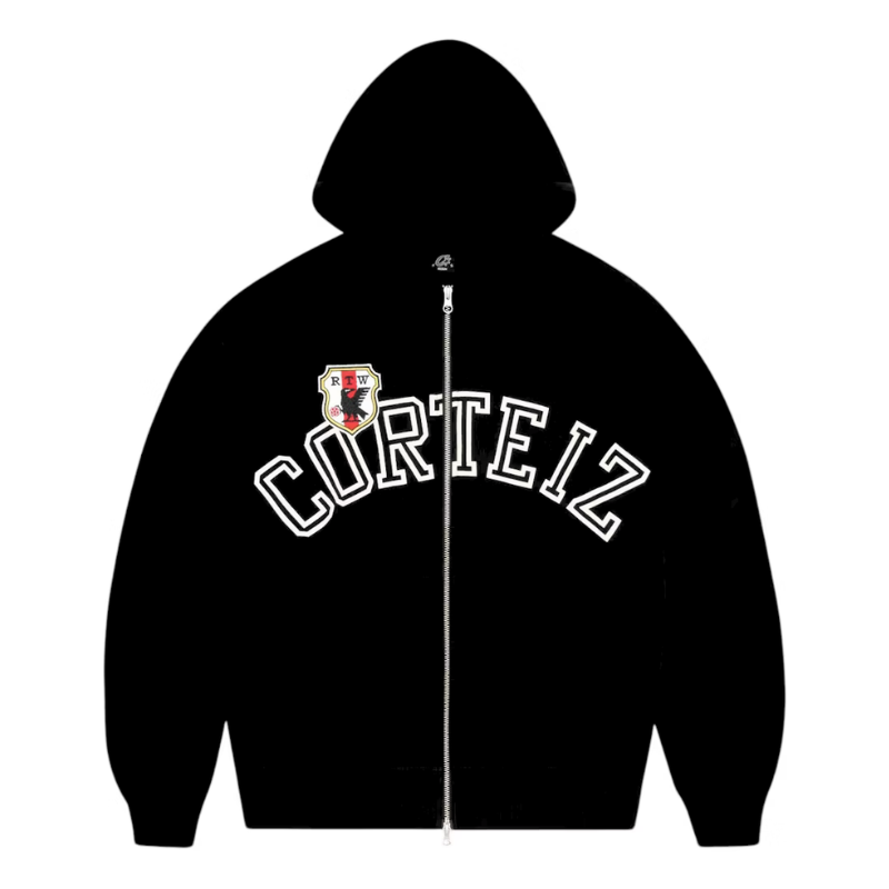 Chamarra Corteiz Arch Shield Zip Black