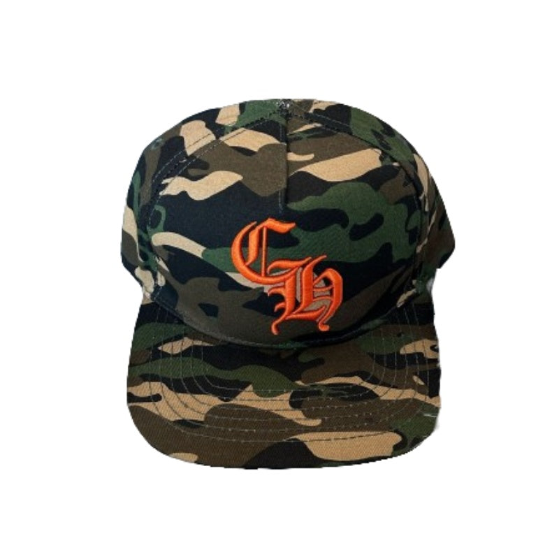 Gorra Chrome Hearts CH Baseball Camuflado Naranja