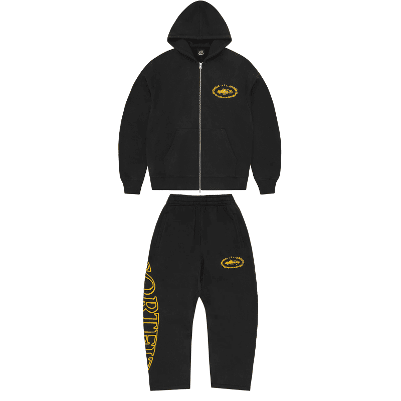 Conjunto Corteiz Superior Royale Negro/Amarillo