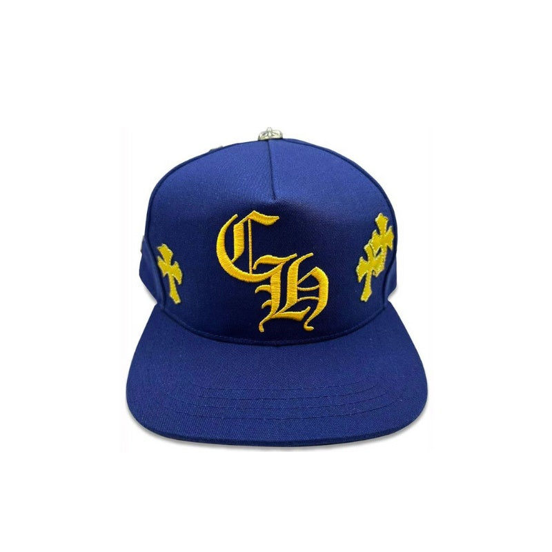 Gorra Chrome Hearts Cross Patch Azul/Amarillo