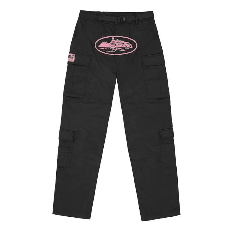 Pantalón Corteiz Cargo Preta y Rosa