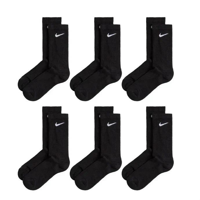 Calcetines Nike Everyday Cushioned Crew Socks 6 Pares Negro