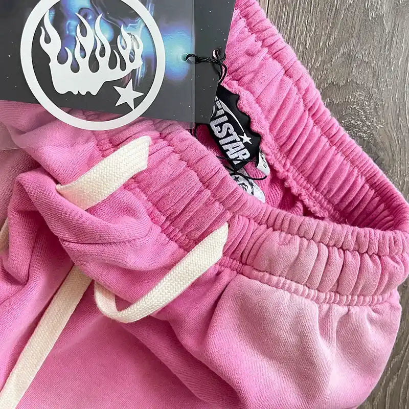 Pantalón Hellstar Flame Sweatpants Pink/Silver