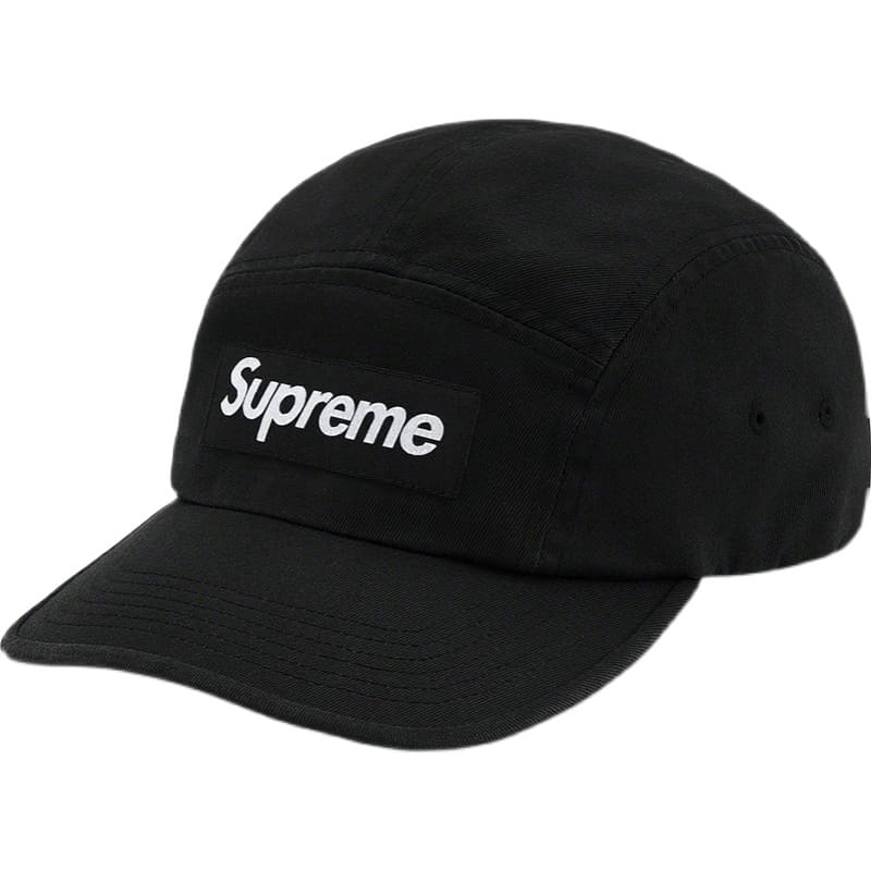 Gorra Supreme Washed Chino Twill Camp Black