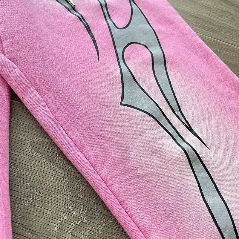 Pantalón Hellstar Flame Sweatpants Pink/Silver