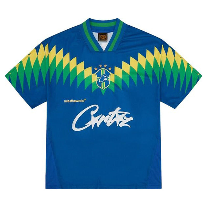 Playera Corteiz Fútbol Brasil Azul