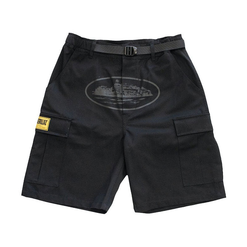 Bermuda Cargo Corteiz Logo Negro