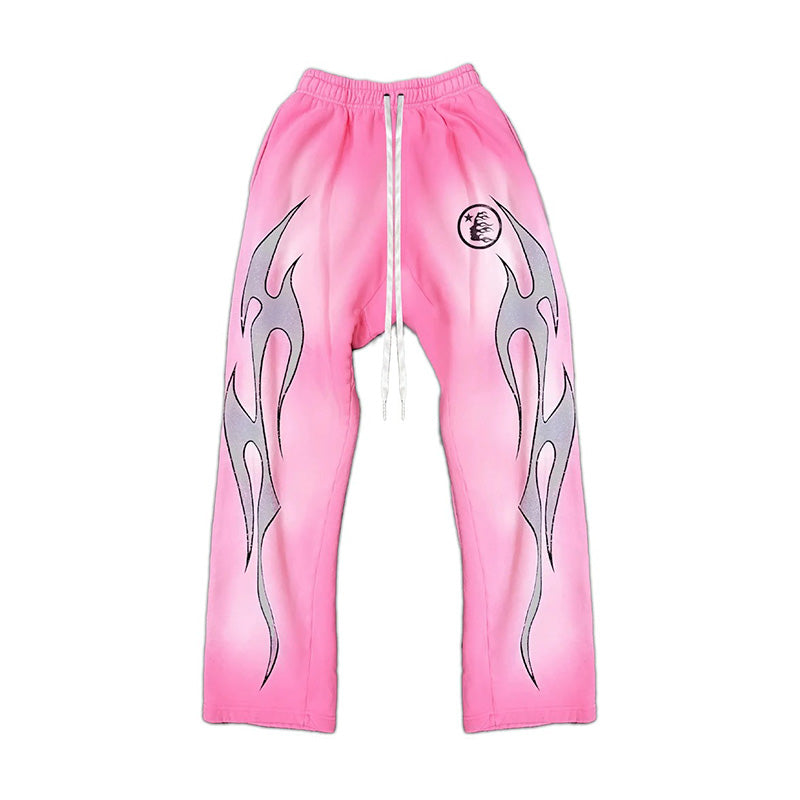 Pantalón Hellstar Flame Sweatpants Pink/Silver