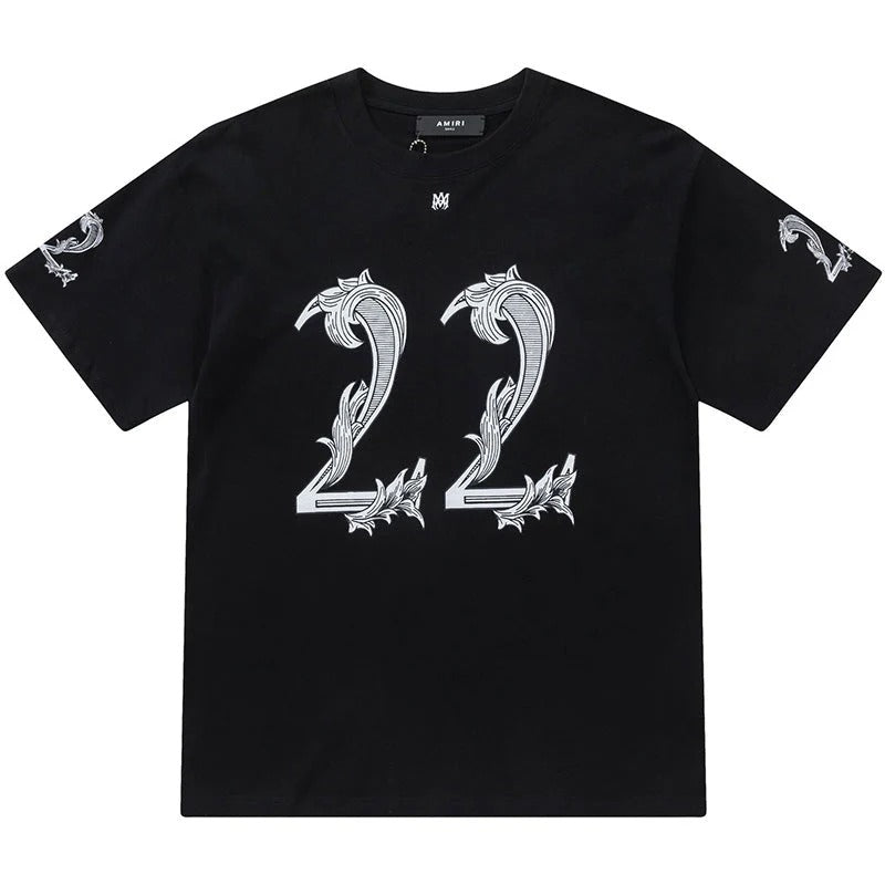Playera Amiri 22 Logo-Print White Black