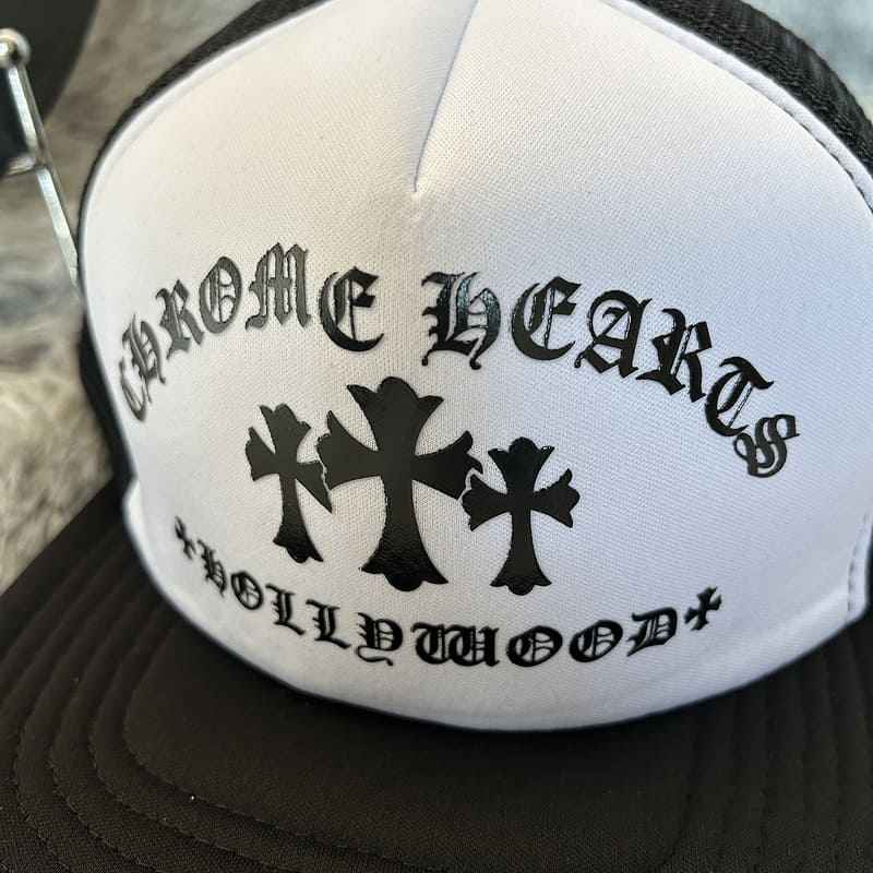 Gorra Chrome Hearts Hollywood Cross Negro/Blanco