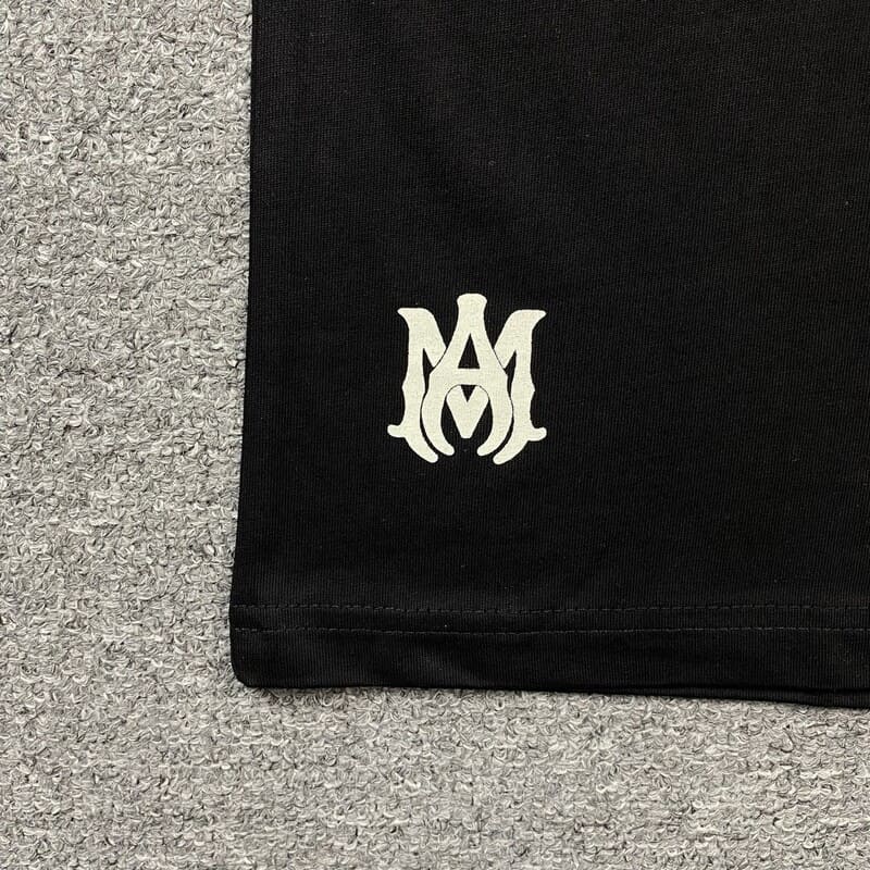 Playera Amiri Staggered Logo Negro