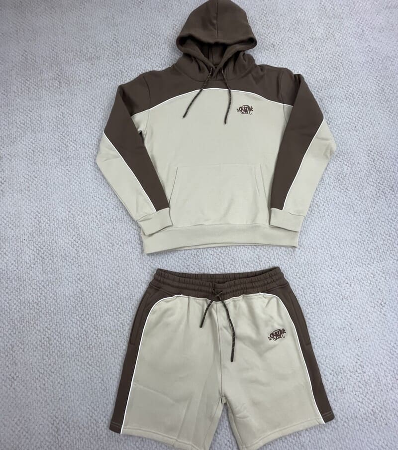 Conjunto Synaworld Pipe Hoodie & Shorts Beige